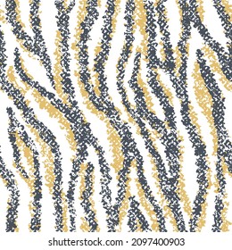 Abstract modern stripe wavy texture pattern. Black and yellow batik texture background.