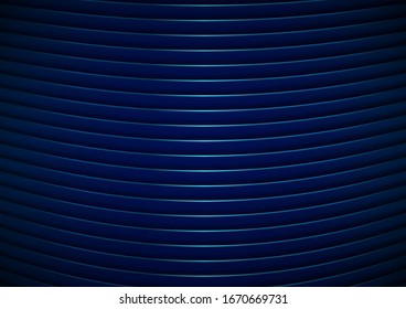 Abstract modern stripes curved lines pattern blue shiny background and texture. Vector illustration