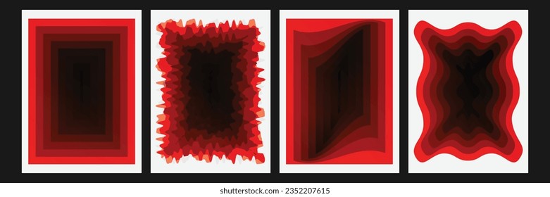 Resumen de estilo moderno 3d conjunto de cavernas de arte en la pared.