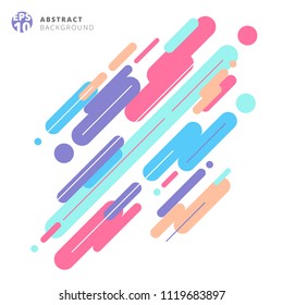 Abstract modern style composition made of various rounded lines pattern colorful on white background. elements design use for modern design, cover, poster, template, decorated, brochure, flyer. Vector
