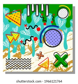 Abstract modern style with compositions made of various shapes in colors. vector illustration.