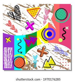 Abstract modern style with compositions made of various shapes in colors. vector illustration.art