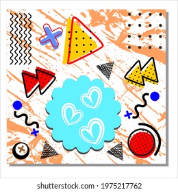 Abstract modern style with compositions made of various shapes in colors. vector illustration.