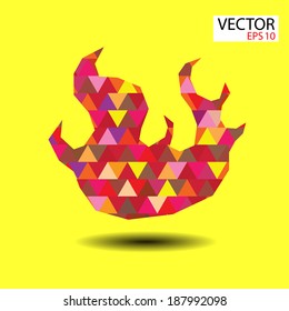 Abstract modern style fire flames icon