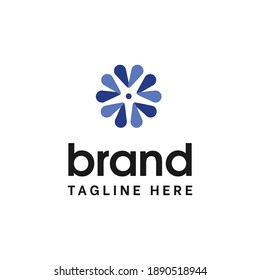 Resumen y estilo moderno estrella de cinco puntos en forma de flechas apuntando dentro de la plantilla de logotipo