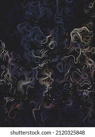 Abstract Modern Style Geometric Background Design, Colorful Round Lines Pattern - Dark Digitally Generated Line Art in Editable Vector Format