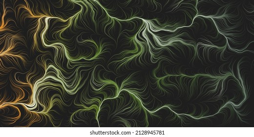 Abstract Modern Style Geometric Background Design, Colorful Bright 3D Flowing Spreading Curving Lines Pattern - Digitally Generated Line Art in Editable Vector Format