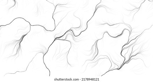Resumen Diseño de fondo geométrico de estilo moderno, patrón de líneas curvadas de dispersión 3D en gris y blanco - Arte de línea de generación digital claro, plantilla en formato de vector modificable