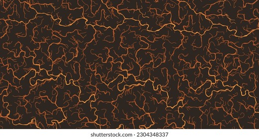 Resumen Diseño de fondo geométrico de estilo moderno, patrón de líneas curvadas en 3D con brillo dorado y marrón - Arte de generación digital oscuro, plantilla en formato vectorial editable