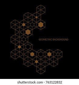 Abstract modern style geometric outline background, vector illustration