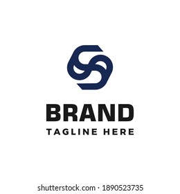 Abstract and modern style initial letter S in dynamic shape logo template