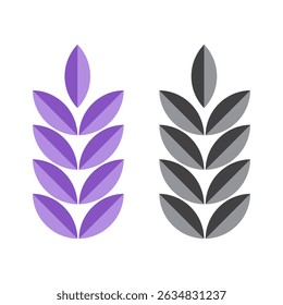 Abstract modern style leaf flat icon vector art illustration design