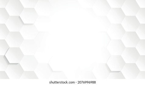 Abstract modern stylist 3d Embossed Hexagon honeycomb white Background with geometric hexagon shapes.