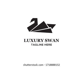 abstract modern swan logo for any related business 