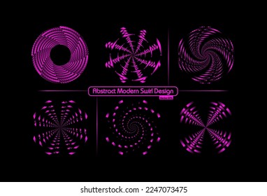 Abstract modern swirl design. Set of vortex, Swirling circles and whirlpool symbols. Vector illustration