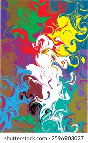 Abstract modern swirl marbled background. Shapes and curves vortex and lines elements. Psychedelic warm and bright texture. Waves graphic design. 