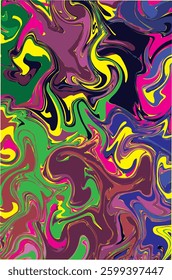 Abstract modern swirl marbled background. Shapes and curves vortex and lines elements. Psychedelic warm and bright texture. Waves graphic design.
