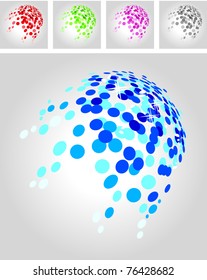 Abstract modern symbol made of small dots