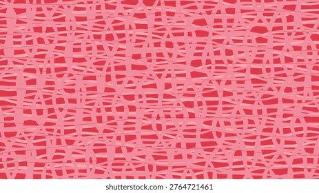 Abstract modern tangled lines pattern in vibrant pink and red hues, creating a dynamic, interwoven texture background for contemporary design and digital art projects.