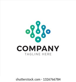 Abstract and Modern Tech Connection Logo Design Vector Template