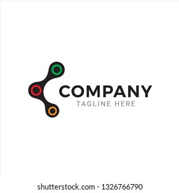 Abstract and Modern Tech Connection Logo Design Vector Template