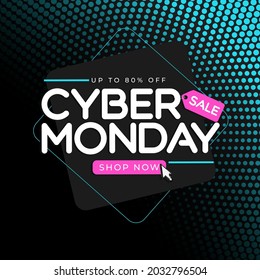 Abstrakter, moderner Tech Cyber Montag Verkauf Sonderangebot Hintergrund. Vektorgrafik EPS10