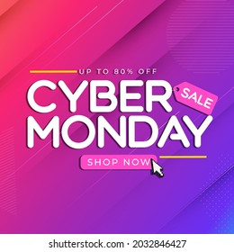 Abstract Modern Tech Cyber Monday Sale Special Offer Background. Vector Illustration EPS10