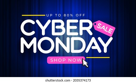 Abstract Modern Tech Cyber Monday Sale Special Offer Background. Vector Illustration EPS10