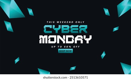 Abstractas Moderno Tecnología geométrica Cyber Monday Venta Oferta de descuento especial 3d neón oscuro Plantilla de fondo