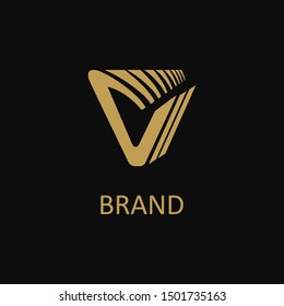 Abstract modern techno lettev v icon, logo design. This design can be used for  corporate identity, bussiness, property, techonology style, application icon