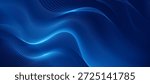 Abstract Modern Technology Background with Glowing Blue Curved Lines