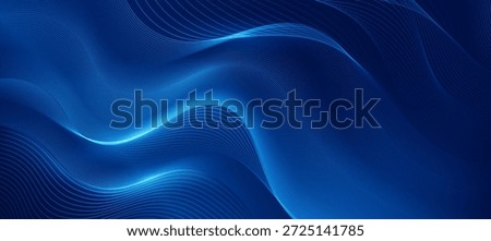 Abstract Modern Technology Background with Glowing Blue Curved Lines