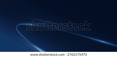 Abstract Modern Technology Background with Glowing Blue Curved Lines