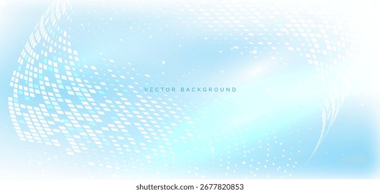 Abstrato tecnologia moderna azul quadrado padrão fundo com decoração brilhante elegante. Ilustração vetorial