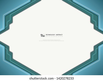 Abstract modern technology blue template center design background. You can use for poster, artwork, ad design, presentation. illustration vector eps10