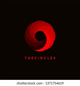 abstract modern technology circle logo in gradient colours design concept