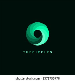 abstract modern technology circle logo in gradient colours design concept