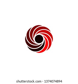 abstract modern technology circle logo in red gradient colours design concept