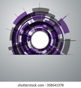 Abstract Modern technology circles vector background.