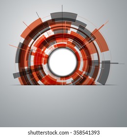 Abstract Modern technology circles vector background.