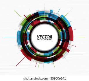 Abstract Modern technology circles vector background.
