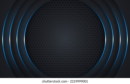 Abstract modern technology dark metal with blue neon light background. - Vector.