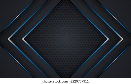 Abstract modern technology dark metal with blue neon light background. - Vector.