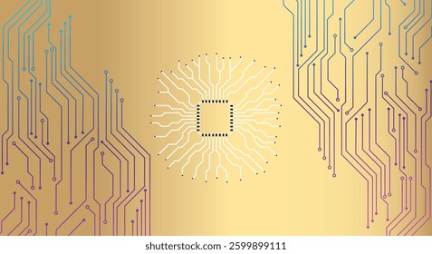 Abstract modern technology with electronic circuit board texture background.  Futuristic computer technology concept design. Vector illustration.