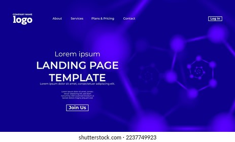 Resumen de la tecnología moderna Planta de página de aterrizaje, tecnología digital de línea fluida, onda suave de partículas, fondo de pantalla de diseño de tecnología de grandes datos, informes anuales, volante, afiche, portada. EPS