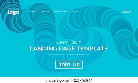 Abstract modern technology Landing page template, flowing line digital technology, smooth particle wave, big data techno design concept background wallpaper, Annual reports, flyer, poster, cover. EPS