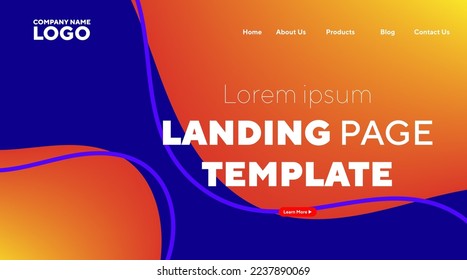 Abstract modern technology Landing page template, flowing line digital technology, smooth particle wave, big data techno design concept background wallpaper, Annual reports, flyer, poster, cover. EPS