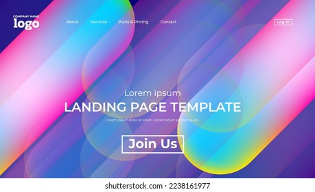 Abstract modern technology Landing page template, flowing line digital technology, smooth particle wave, big data techno design concept background wallpaper, Annual reports, flyer, poster, cover. EPS