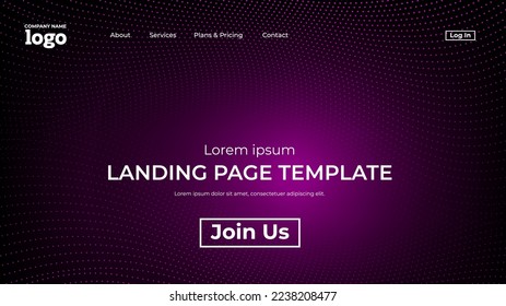 Abstract modern technology Landing page template, flowing line digital technology, smooth particle wave, big data techno design concept background wallpaper, Annual reports, flyer, poster, cover. EPS
