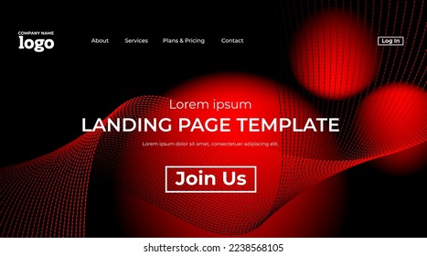 Abstract modern technology Landing page template, flowing line digital technology, smooth particle wave, big data techno design concept background wallpaper, Annual reports, flyer, poster, cover. EPS
